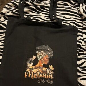 Black Tote Bag with Artistic Design